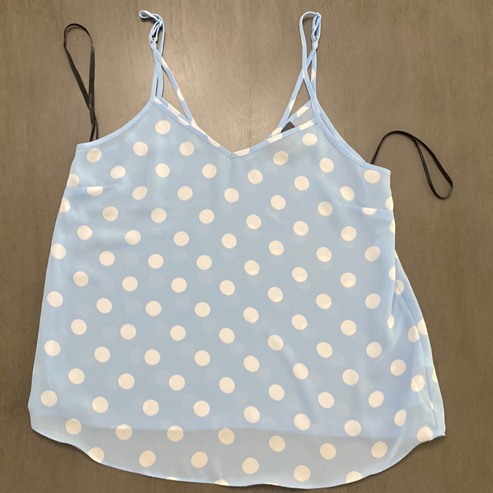 Cute baby blue polka dot tank